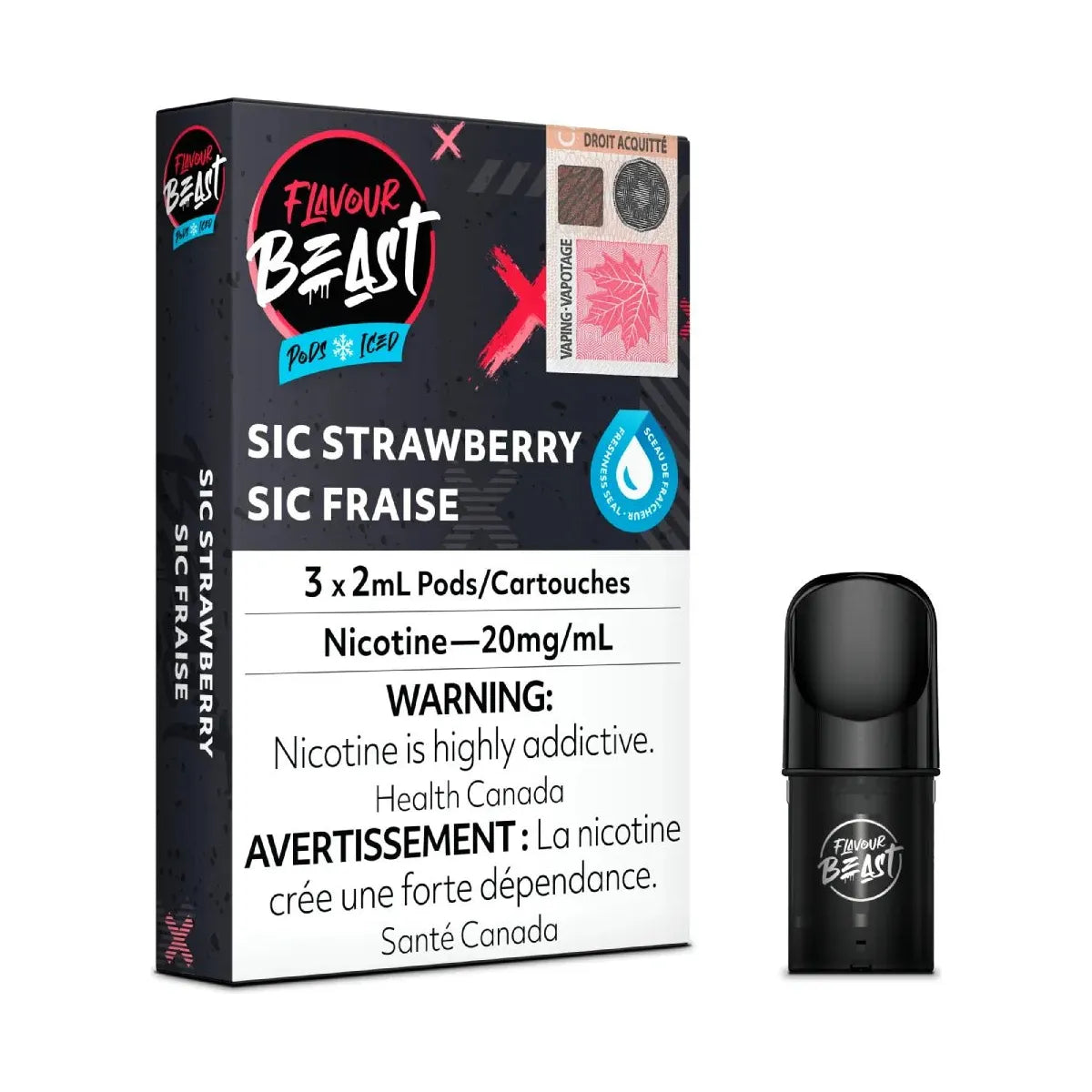 Flavour Beast Pod Pack - Sic Strawberry Iced - Vapeshop Mania