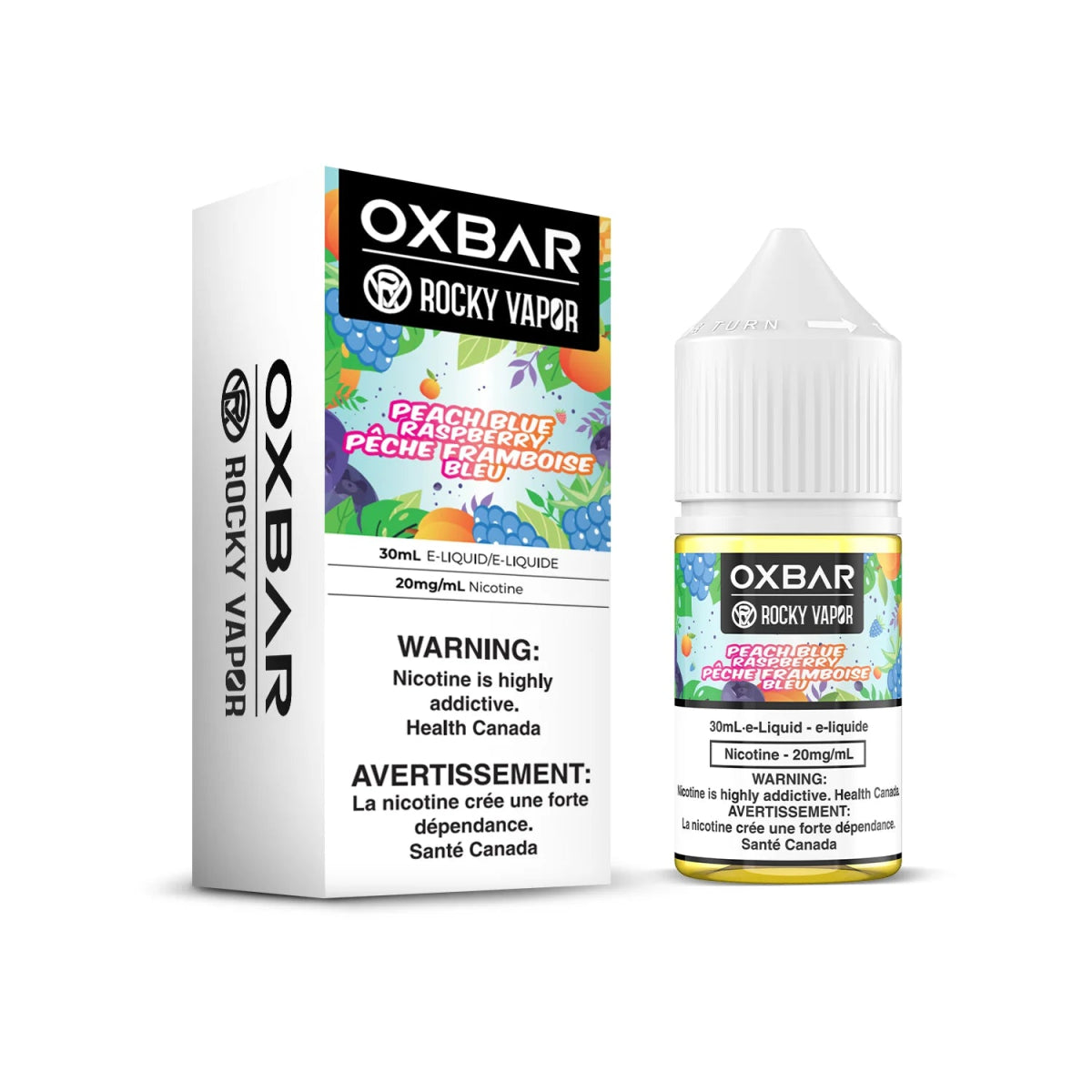 ROCKY VAPOR OXBAR E-LIQUIDS - Peach Blue Raspberry - Vapeshop Mania