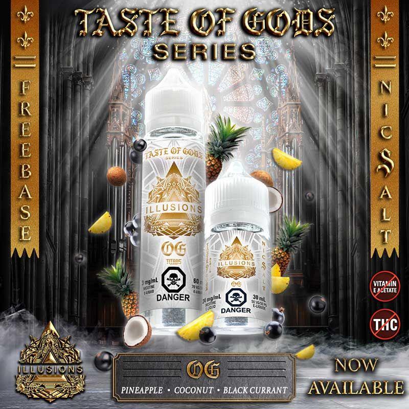 Taste of Gods OG by Illusions - Freebase Vape Juice - Vapeshop Mania