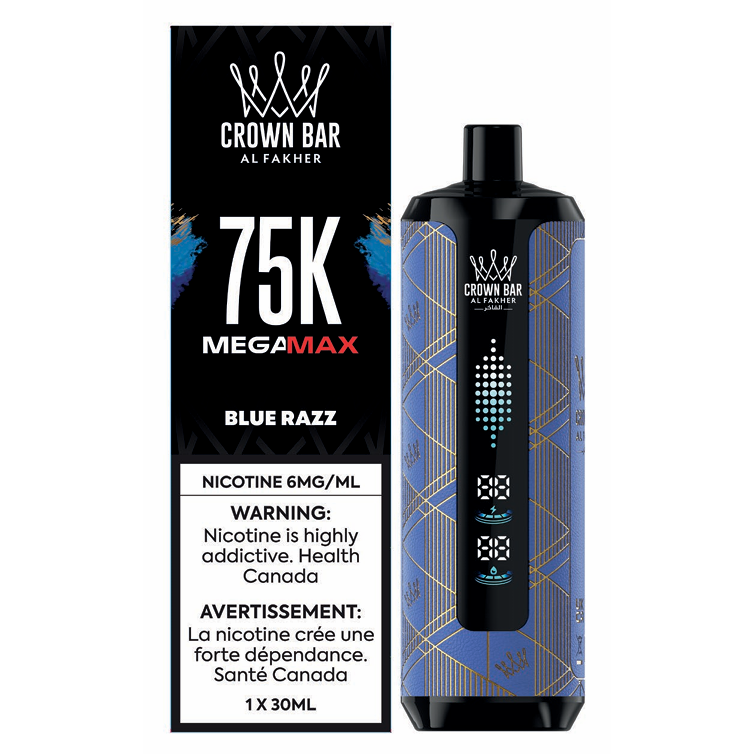 Al Fakher Crown Bar 75K - Blue Razz - Disposable Vape - Vapeshop Mania