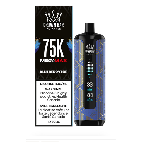 Al Fakher Crown Bar 75K - Blueberry Ice - Vape jetable - Vapeshop Mania
