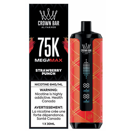 Al Fakher Crown Bar 75K - Punch à la fraise - Vape jetable - Vapeshop Mania