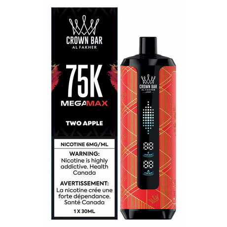 Al Fakher Crown Bar 75K - Deux pommes - Vape jetable - Vapeshop Mania