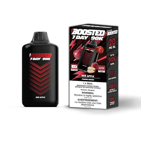 Boosted 7 jours 90K - Pomme rouge - Vape jetable - Vapeshop Mania