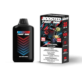 Boosted 7 jours 90K - Red White Boom - Vape jetable - Vapeshop Mania