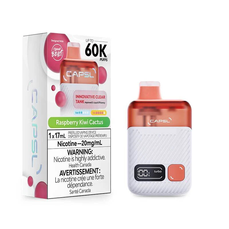 Flavour Beast CAPSL 60K - Raspberry Kiwi Cactus - Disposable Vape - Vapeshop Mania
