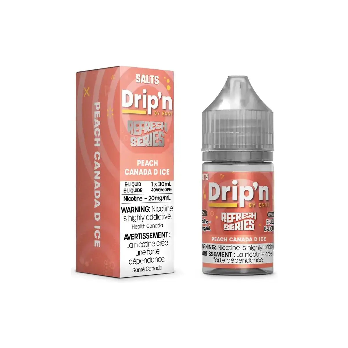 Drip'n Refresh - Peach Canada D Ice - 30mL Salt Nic E-Liquid