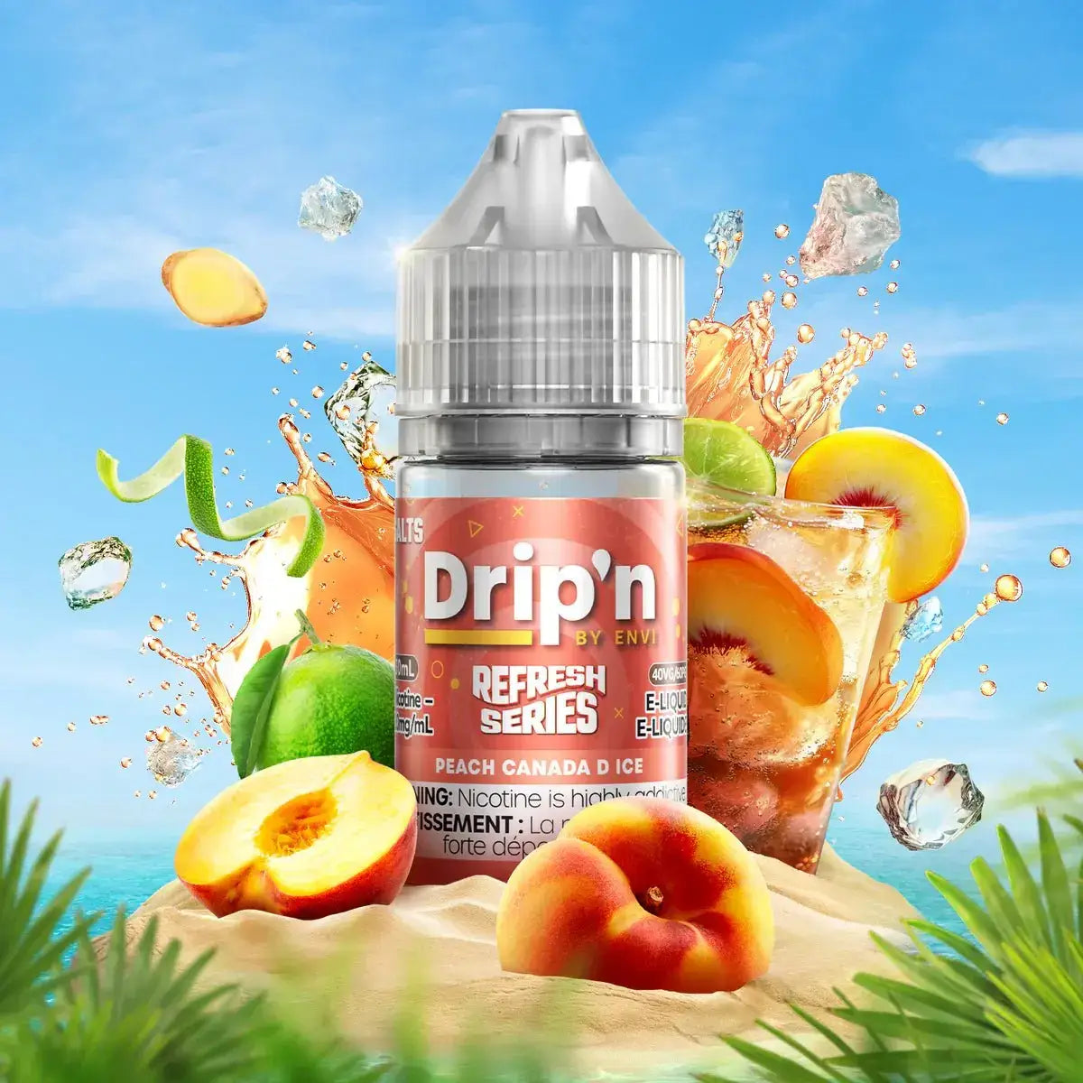 Drip'n Refresh - Peach Canada D Ice - 30mL Salt Nic E-Liquid