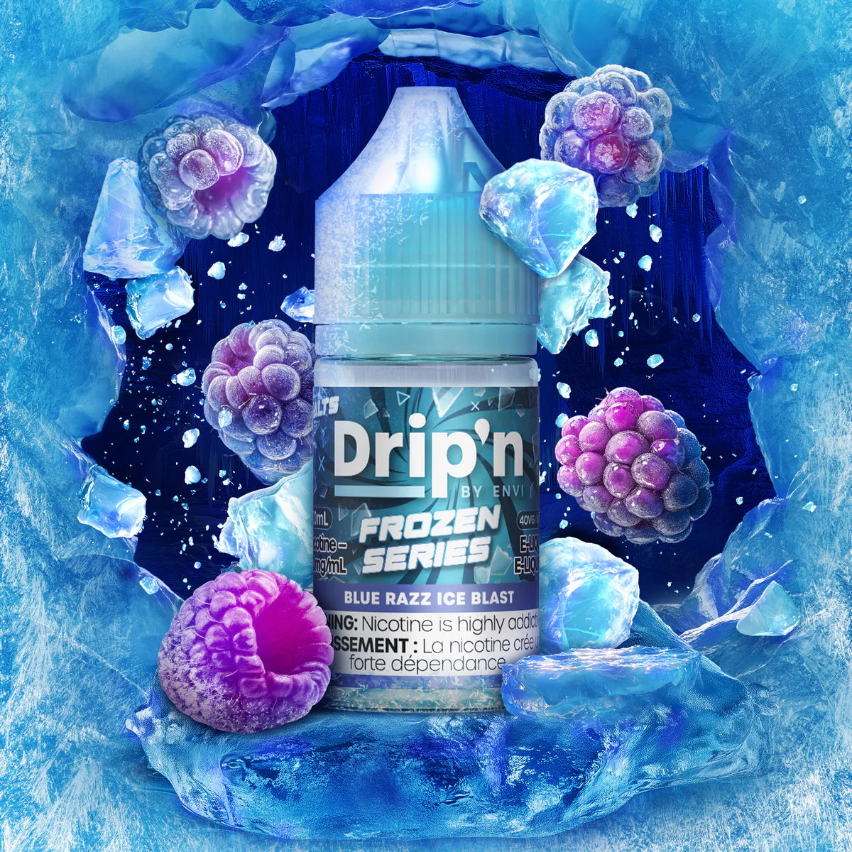 Blue Razz Ice Blast by Drip'n Envi Frozen - Salt Nic Vape Juice - Vapeshop Mania