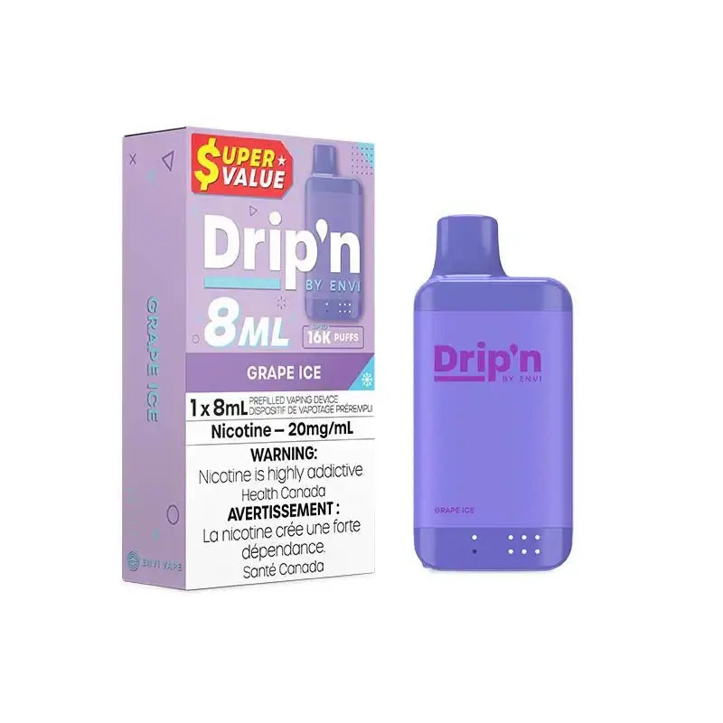 Drip'n 16K - Grape Ice - Disposable Vape - Vapeshop Mania
