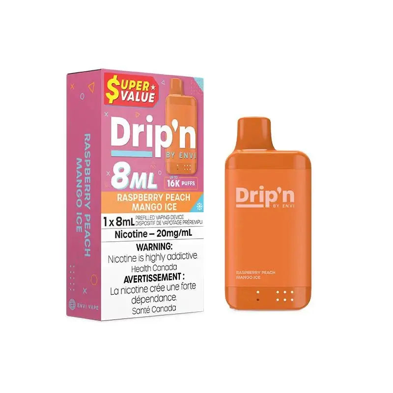 Drip'n 16K - Raspberry Peach Mango Ice - Disposable Vape - Vapeshop Mania
