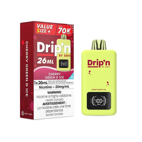 Drip'n 70K - Cherry Green D Ice - Disposable Vape - Vapeshop Mania