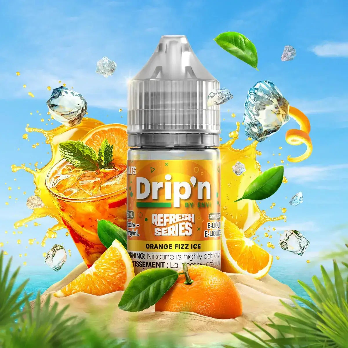 Drip'n Refresh - Orange Fizz Ice - 30mL Salt Nic E-Liquid - Salt Nic E-Liquid - Vapeshop Mania