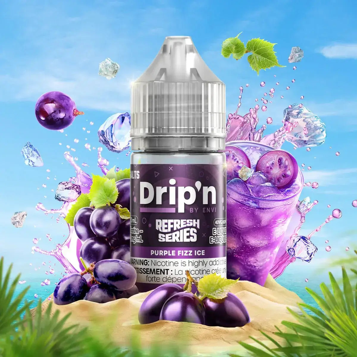 Drip'n Refresh - Purple Fizz Ice - 30mL Salt Nic E-Liquid - Salt Nic E-Liquid - Vapeshop Mania