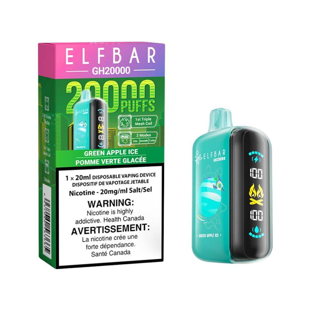 ELF Bar GH20K - Pomme verte glacée - Vape jetable - Vapeshop Mania