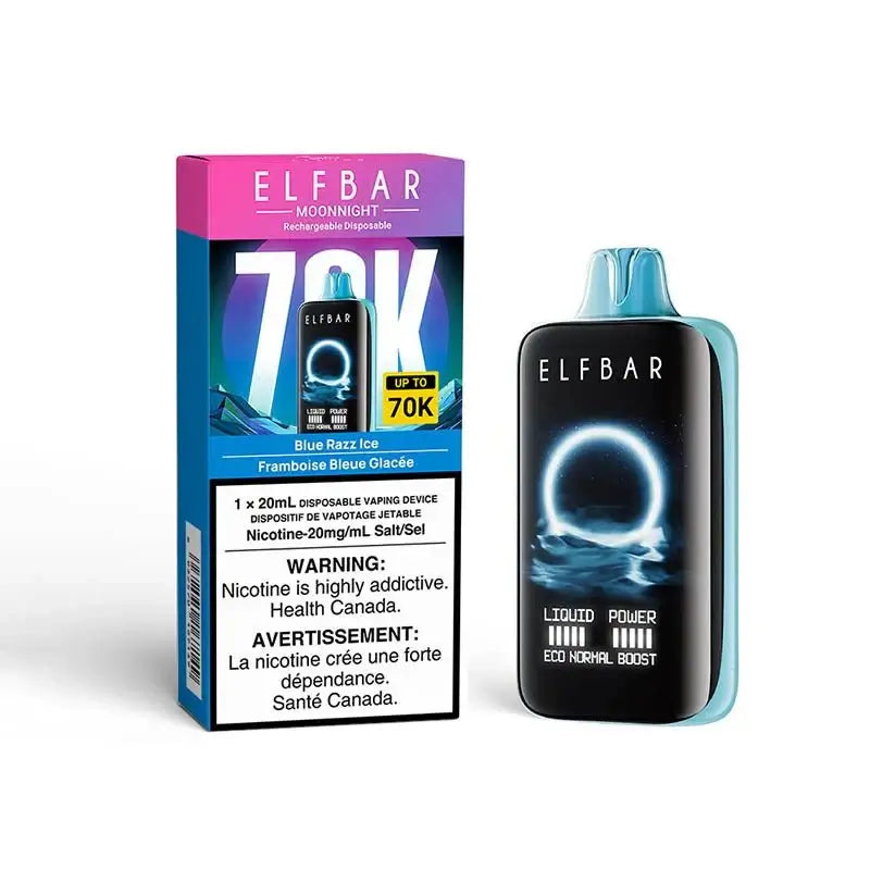 ELF Bar MoonNight 70K - Blue Razz Ice - Vape jetable - Vapeshop Mania