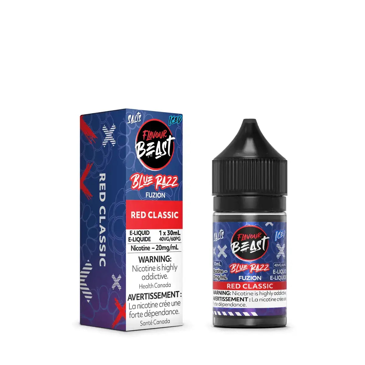 Flavour Beast Fuzion - Blue Razz Red Classic Ice - Salt Nic E-Liquid