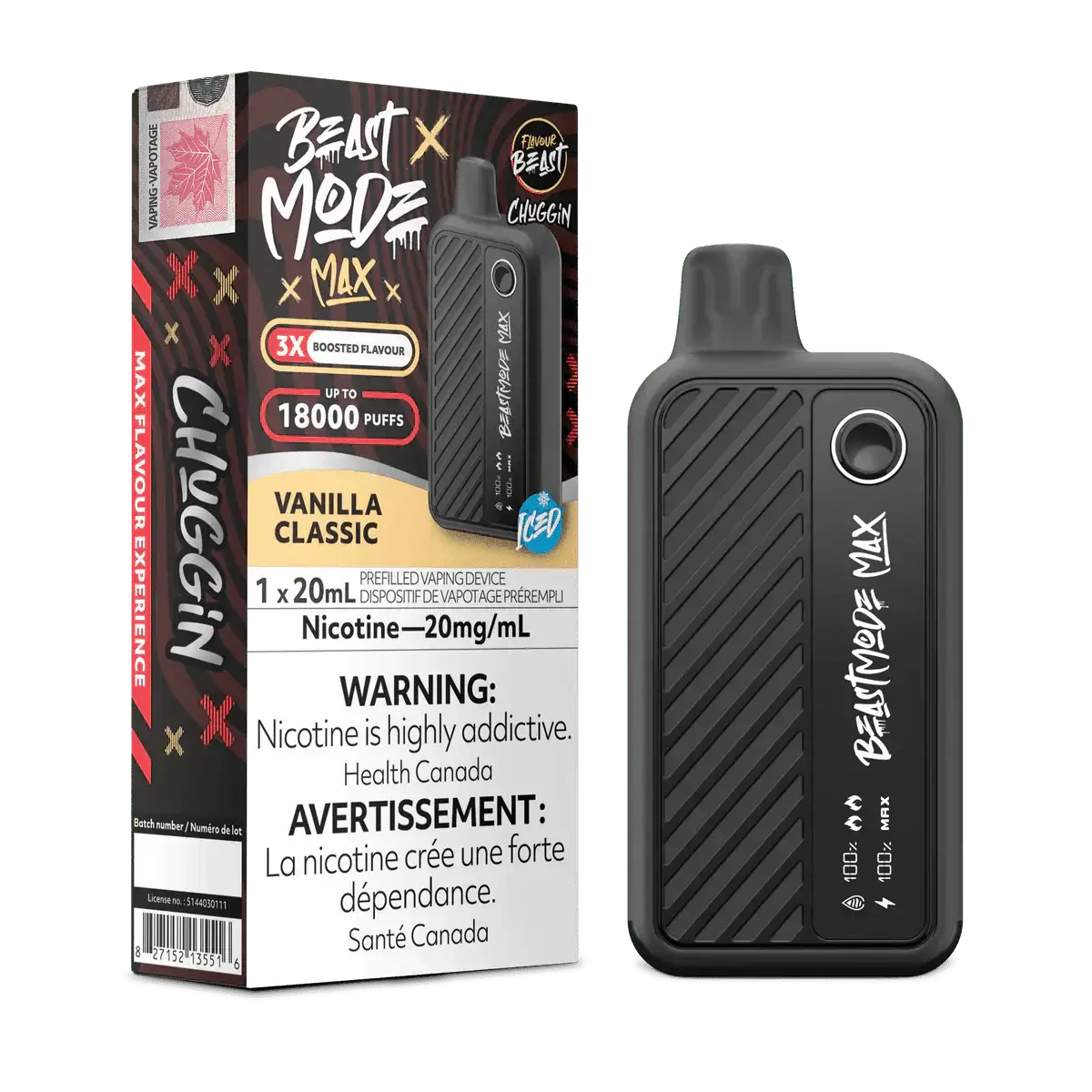 Flavour Beast Mode Max 18K - Chuggin' Vanilla Classic - Vape jetable - Vapeshop Mania