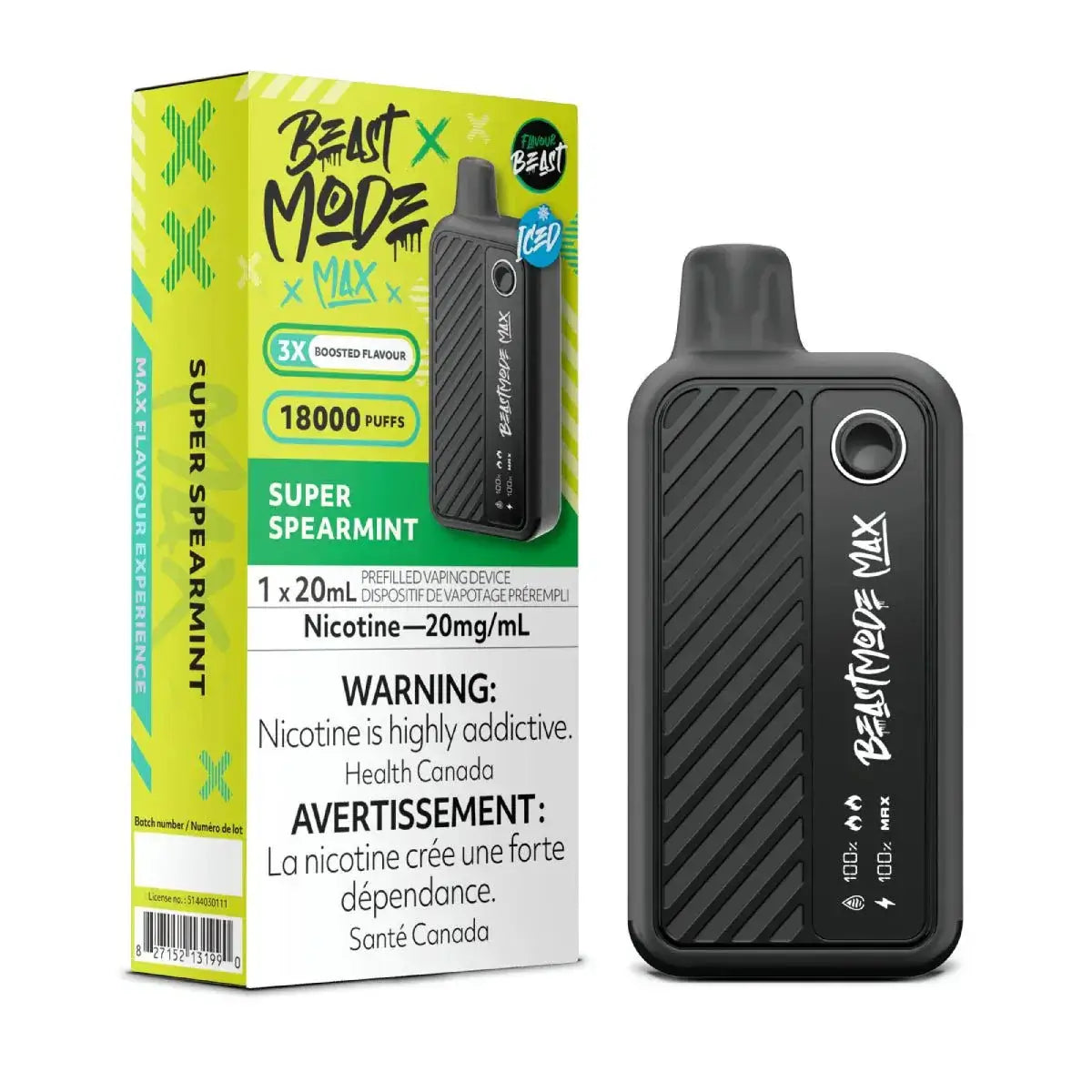 Flavour Beast Mode Max 18K - Super Spearmint Ice - Disposable Vape - Vapeshop Mania