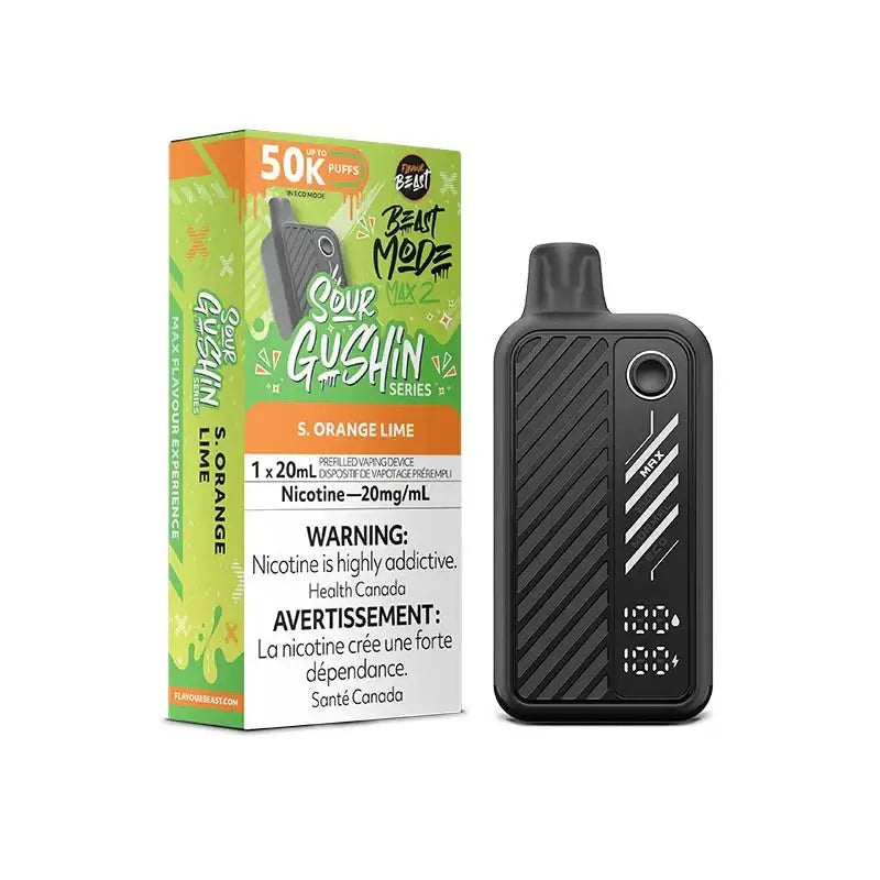 Flavour Beast Mode Max 2 50K - Gushin S. Orange Lime - Disposable Vape - Vapeshop Mania