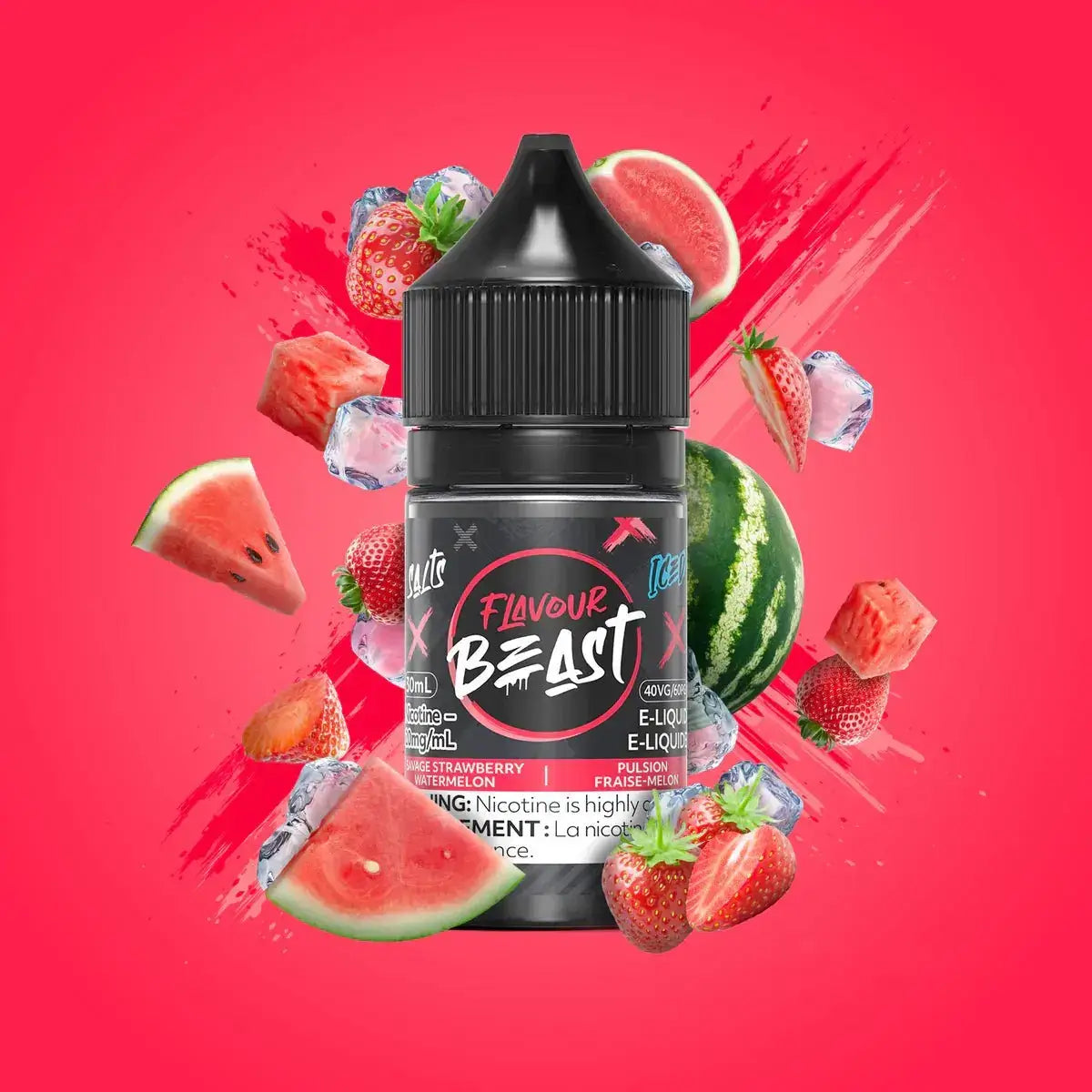 Flavour Beast - Savage Strawberry Watermelon Ice - E-liquide Salt Nic - E-liquide Salt Nic - Vapeshop Mania