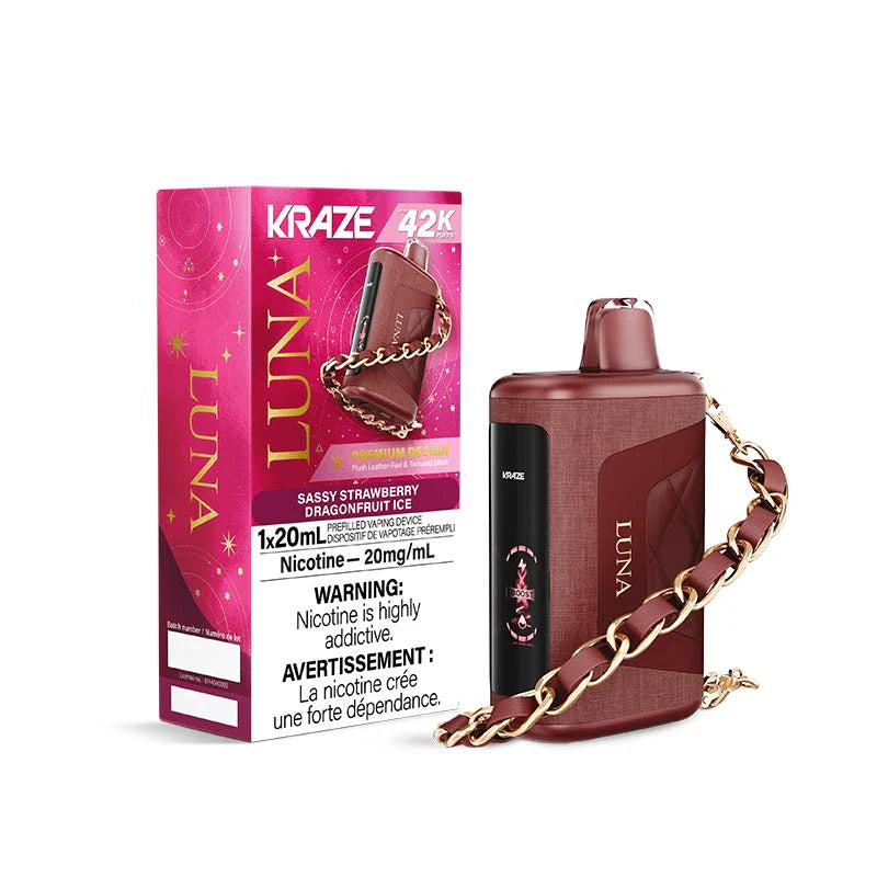 Kraze Luna 42K Disposable - Sassy Strawberry Dragonfruit Ice - Vapeshop Mania