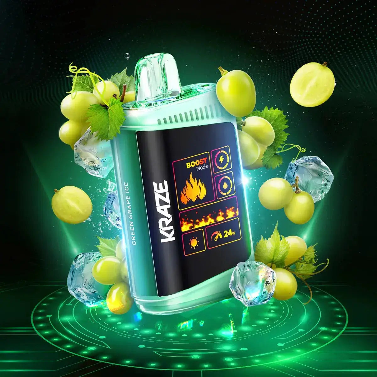 Kraze HD Mega 20K - Green Grape Ice - Vape jetable - Vapeshop Mania