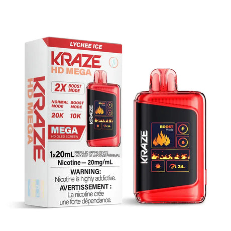 Kraze HD Mega 20K - Litchi glacé - Vape jetable - Vapeshop Mania