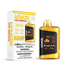 Kraze HD Mega 20K - Ananas, pomme, mangue et glace - Vape jetable - Vapeshop Mania