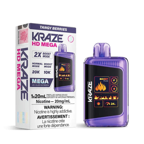 Kraze HD Mega 20K - Baies acidulées - Vape jetable - Vapeshop Mania
