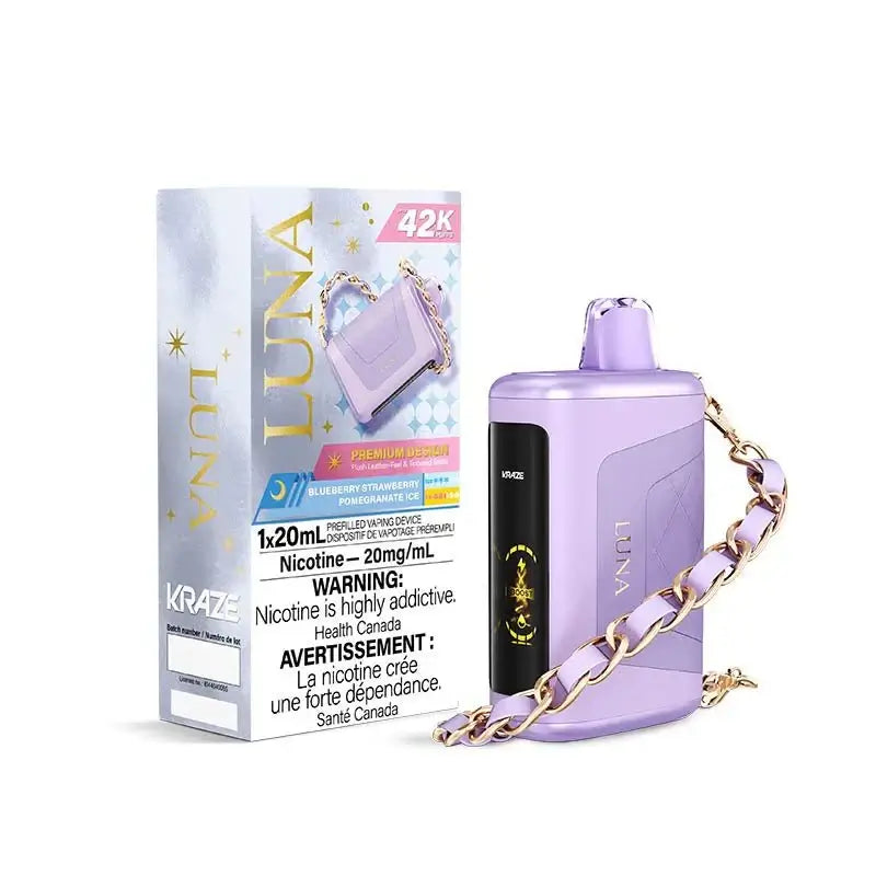 Kraze Luna 42K - Blueberry Strawberry Pomegranate Ice - Vape jetable - Vapeshop Mania