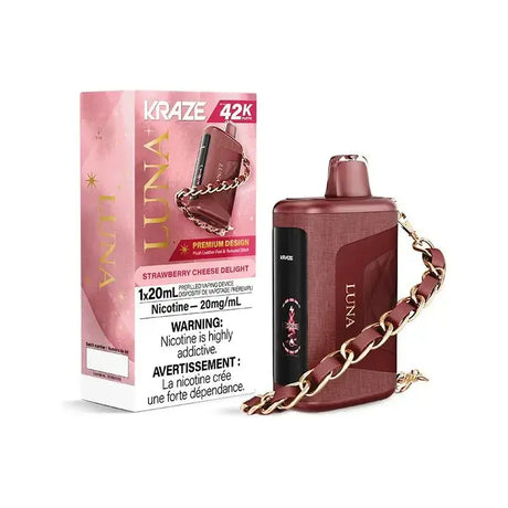 Kraze Luna 42K - Fraise et fromage - Vape jetable - Vapeshop Mania