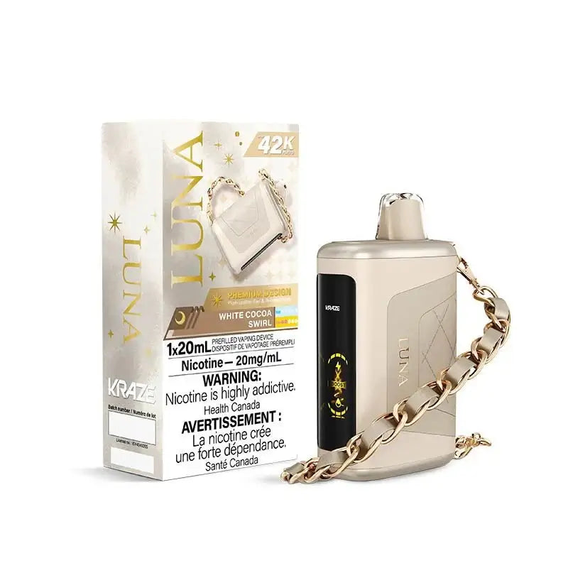 Kraze Luna 42K - White Cocoa Swirl - Vape jetable - Vapeshop Mania