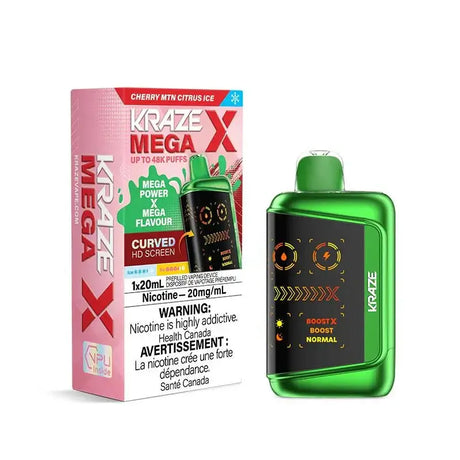 Kraze Mega X 48K - Cherry MTN Citrus Ice - Vape jetable - Vapeshop Mania