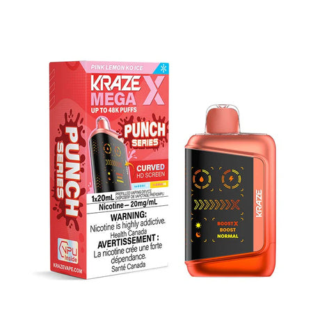Kraze Mega X 48K - Pink Lemon KO Ice - Disposable Vape - Vapeshop Mania