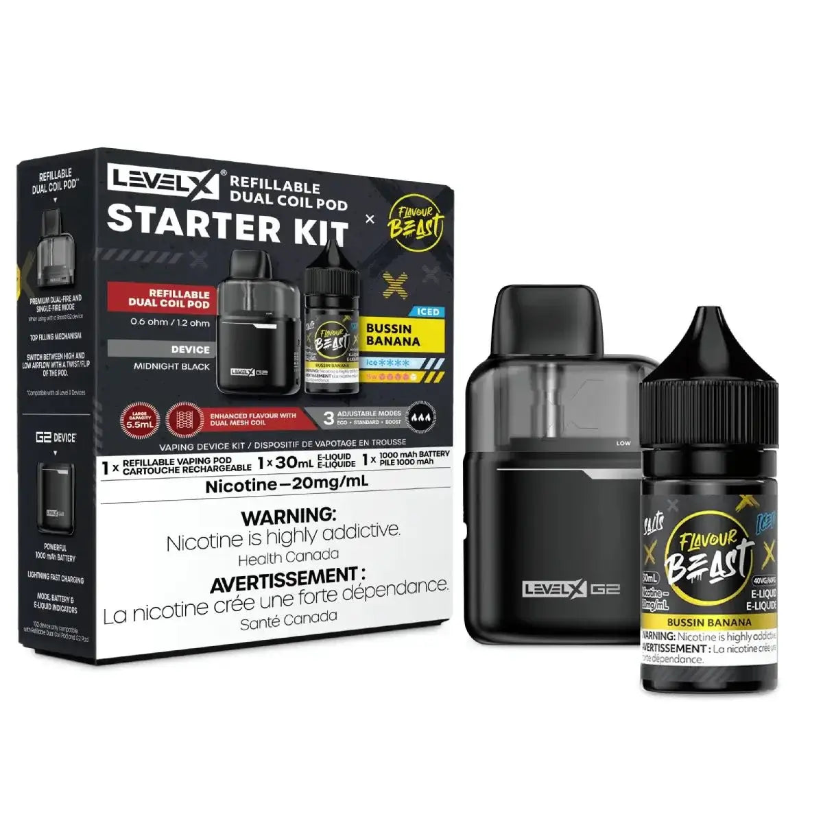 Level X G2 Starter Kit - Flavour Beast - Bussin Banana Ice