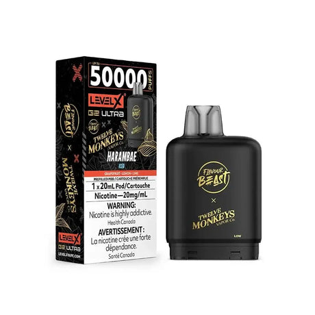 Pod Level X G2 Ultra 50K - Flavour Beast - 12 Monkeys - Harambae Ice