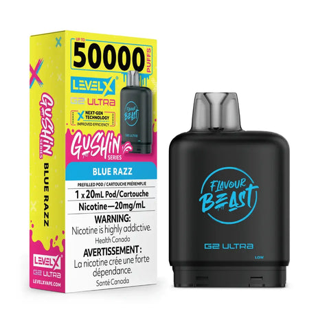 Level X G2 Ultra 50K Pod - Flavour Beast - Gushin S. Blue Razz