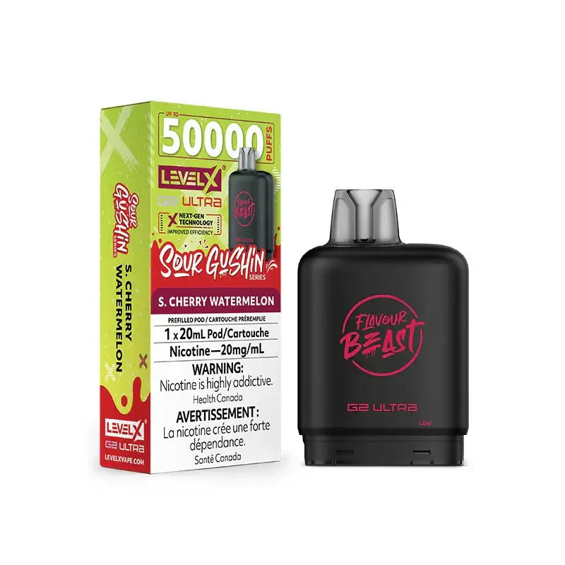 Level X G2 Ultra 50K Pod - Flavour Beast - Gushin S. Cherry Watermelon