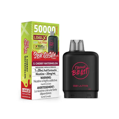 Level X G2 Ultra 50K Pod - Flavour Beast - Gushin S. Cherry Watermelon