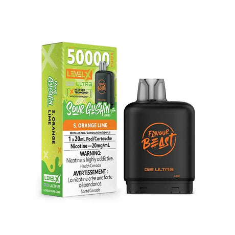 Pod Level X G2 Ultra 50K - Flavour Beast - Gushin S. Orange-citron vert