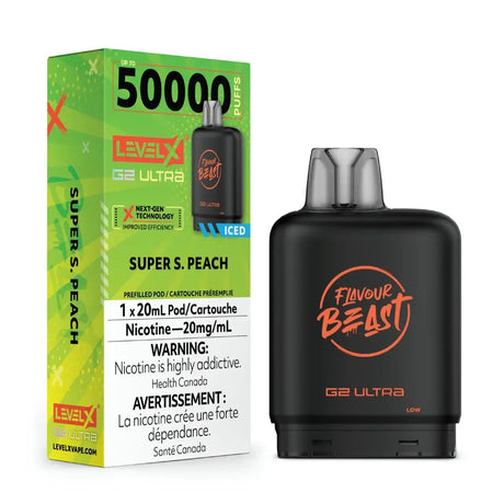Level X G2 Ultra 50K Pod - Flavour Beast - Super S. Peach Iced