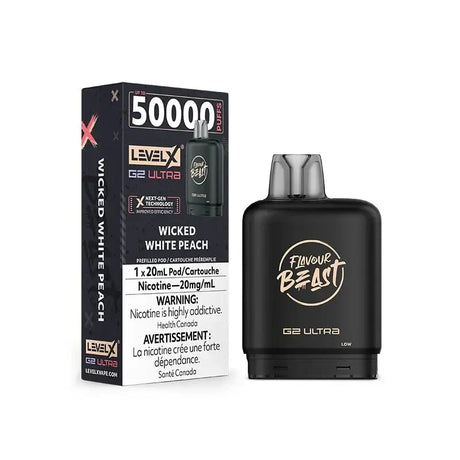 Pod Level X G2 Ultra 50K - Flavour Beast - Pêche blanche Wicked