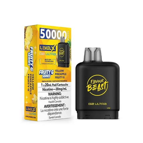 Level X G2 Ultra 50K Pod - Flavour Beast - Yellow Pineapple Fruity G