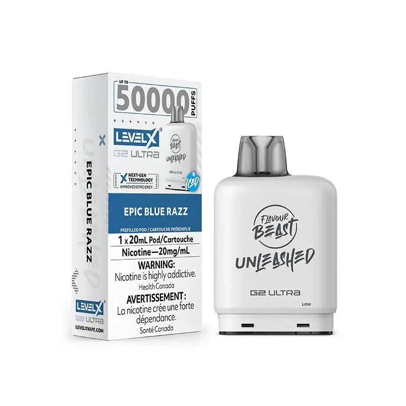 Level X G2 Ultra 50K Pod - Unleashed - Epic Blue Razz Ice