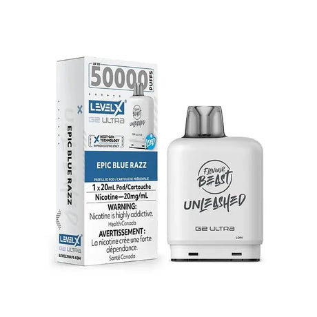 Level X G2 Ultra 50K Pod - Unleashed - Epic Blue Razz Ice