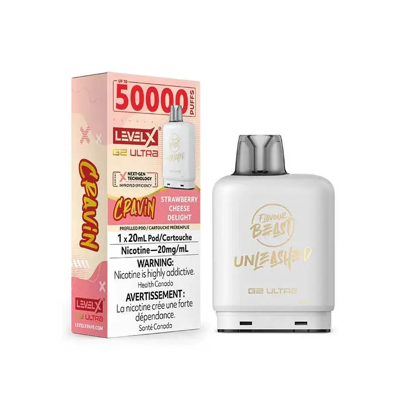 Level X G2 Ultra 50K Pod - Unleashed - Strawberry Cheese Delight
