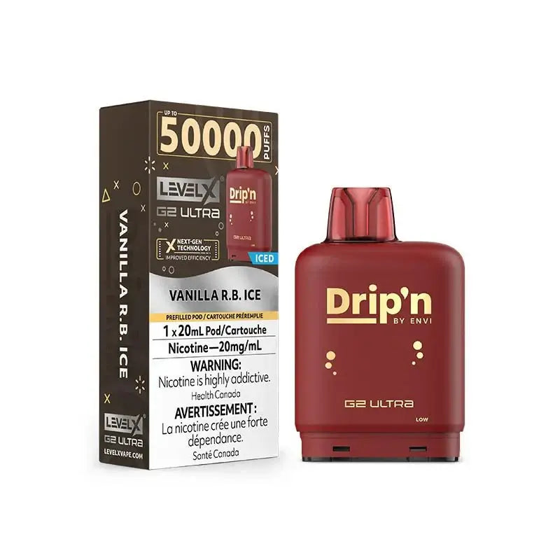 Level X Drip'n Ultra 50K Pod - Vanilla R.B. Ice - Prefilled Pod - Vapeshop Mania