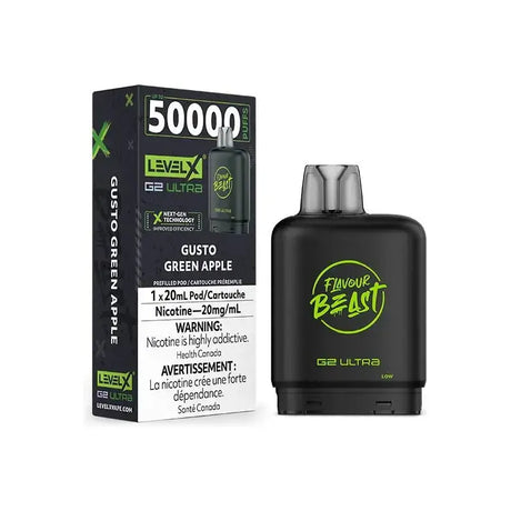 Level X Ultra 50K Pod - Gusto Green Apple - Prefilled Pod - Vapeshop Mania
