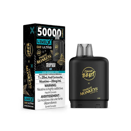 Pod Level X G2 Ultra 50K - Flavour Beast - 12 Monkeys - Tropikal Ice - Pod prérempli - Vapeshop Mania